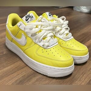 Customized Nike Yellow and White Forces Size 7W